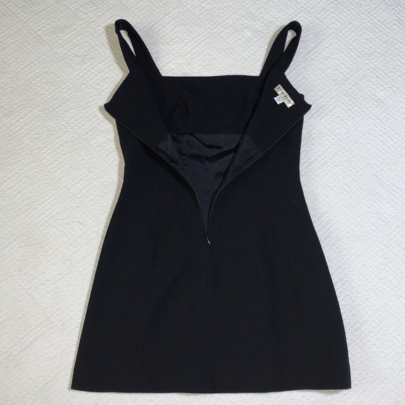 Vintage Bebe Black LBD Mini Tank Dress, Square Neckline, Size 2 - Picture 9 of 16